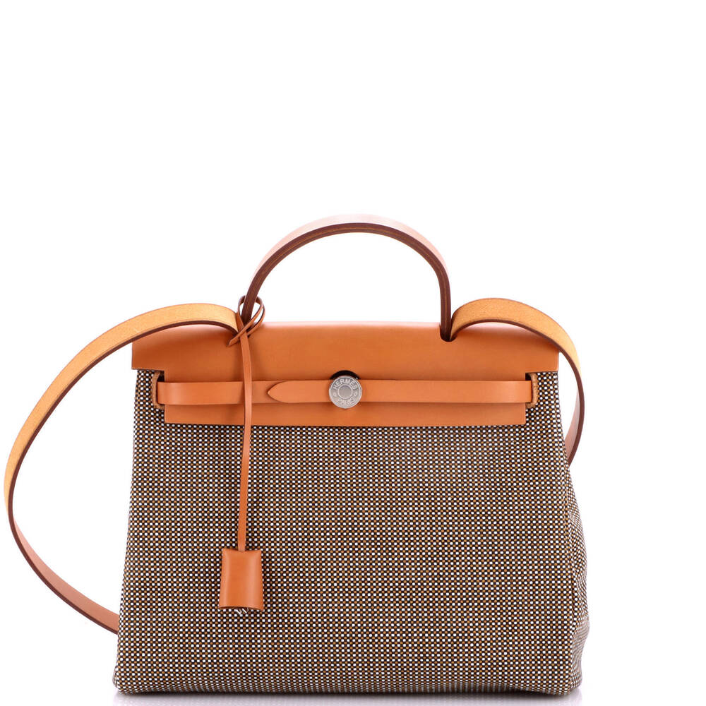 Hermes 31 Herbag Zip Criss Viking Toile and Leather